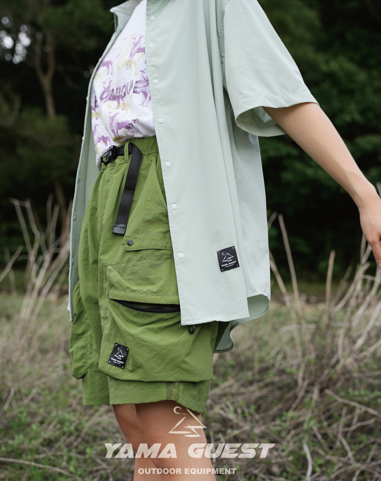 SP06 Water-Resistant Multi Pockets Shorts (GRN)