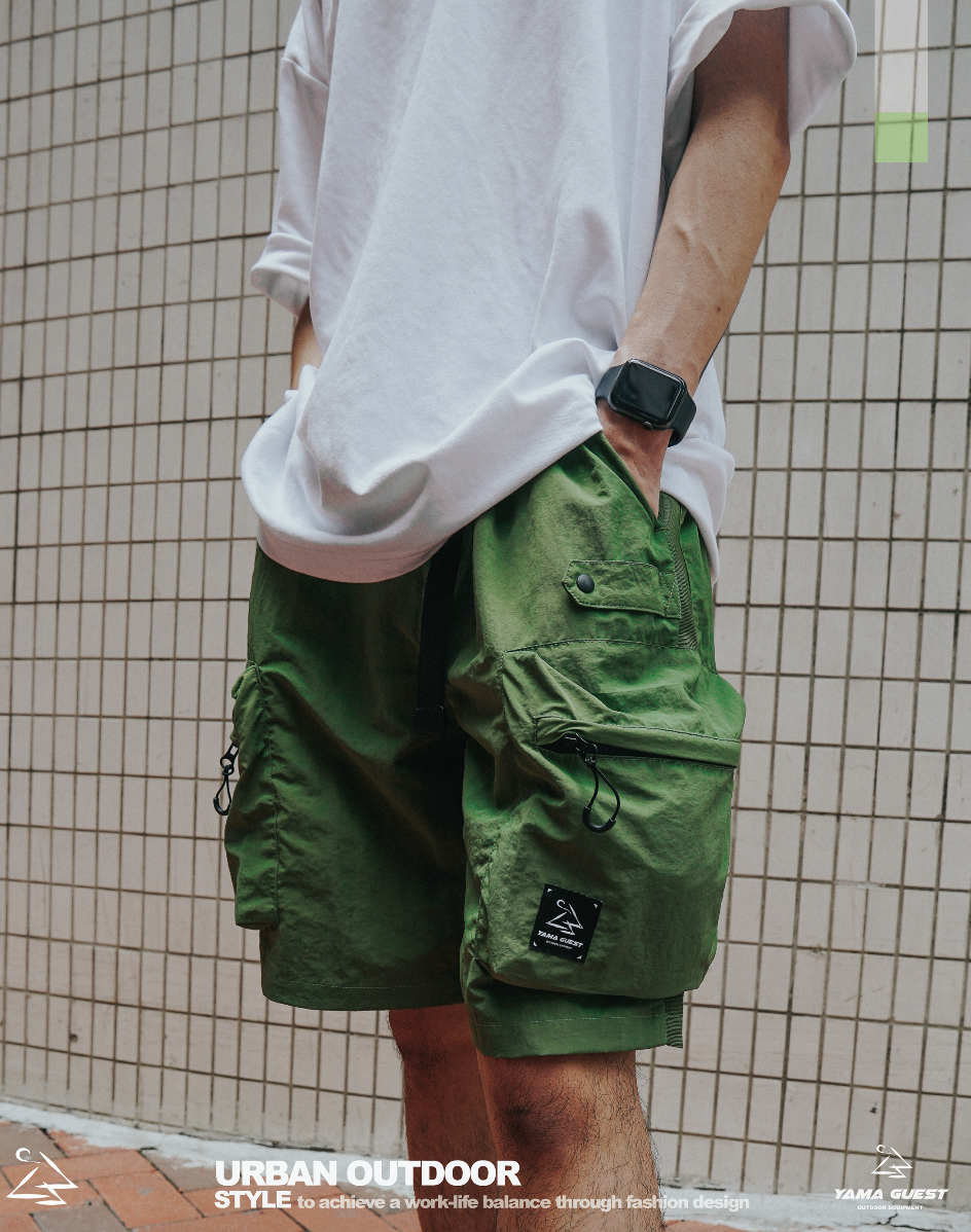 SP06 Water-Resistant Multi Pockets Shorts (GRN)